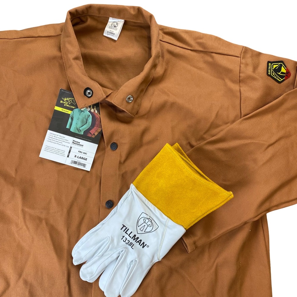 Black Stallion FB2 30C TruGuard 200 FR Welding Jacket Brown XL NWT
